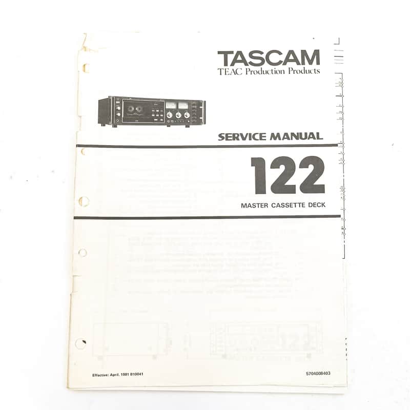 Tascam 122 Master Cassette Deck Service Manual – Original image 1