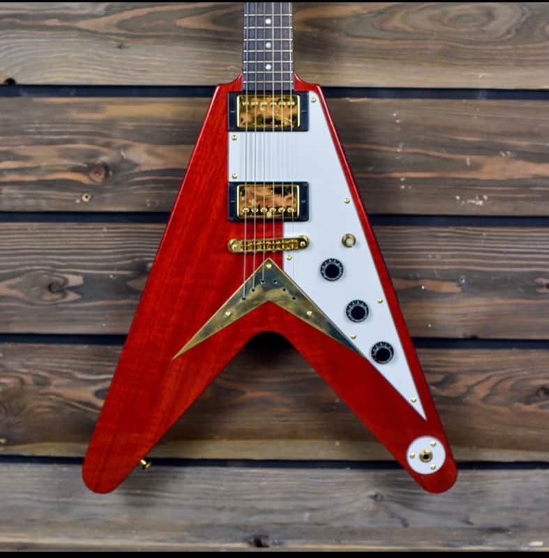 Hamer Korina flying V mid 90's - transluscent Red image 1