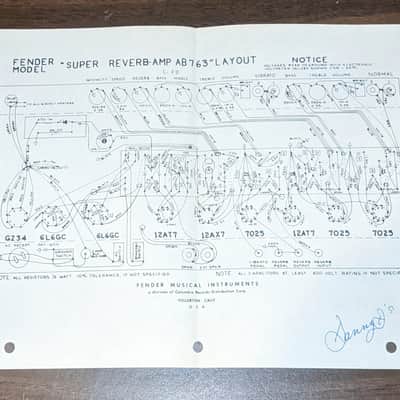 Fender 70 watt Vibrolux amp w/Reverb Schematic image 6