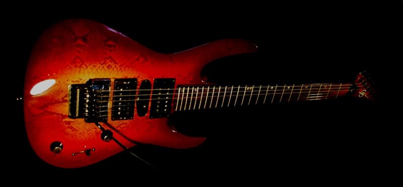 LAG ROCKLINE "Snake" 1990 Snakeskin. Handmade in France. Superstrat. Cool & Unique. image 1