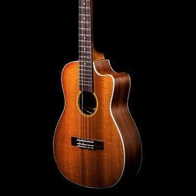 Ohana BK-20CE Solid Mahogany Top Satin Finish Baritone Ukulele + Bag -Blem image 3