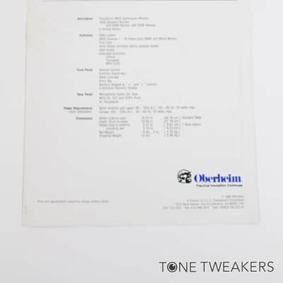 Oberheim Matrix-1000 Spec Sheet Product Data Ad synthesizer VINTAGE SYNTH DEALER image 2