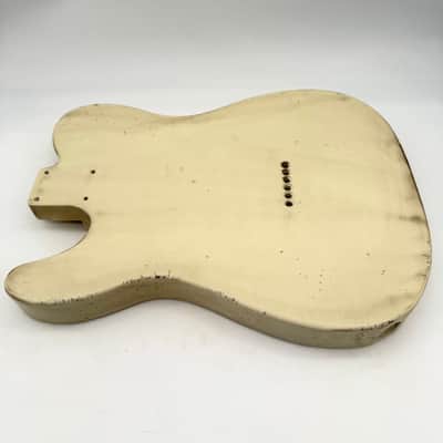 MJT Telecaster Body Relic Alder Nitro Vintage White Light mjt6662 image 6