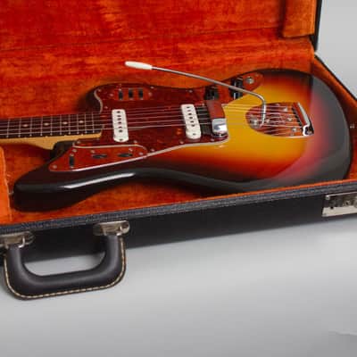 Fender  Jaguar Solid Body Electric Guitar (1965), ser. #L52721, original black tolex hard shell case. image 13