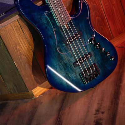 Cort GBFUSION4BB GB-Fusion 4 Solid Alder Body Spalted Maple Top Hard Maple Neck 4-String Electric Bass Guitar image 18