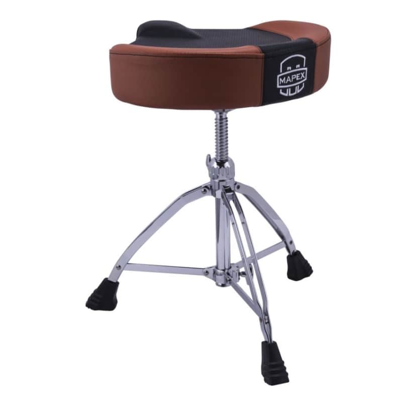 Mapex T855BR Breathable Drum Stool w/Saddle Seat - Black/Tan image 1