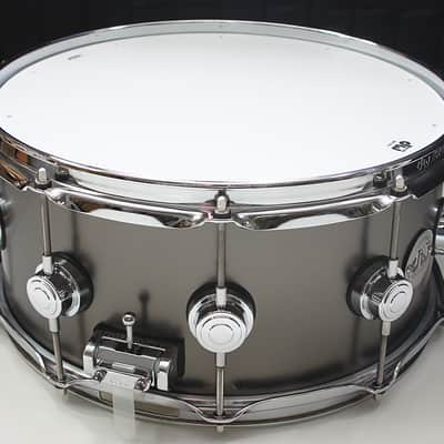 DW Collectors Satin Black Over Brass 6.5" x 14" Snare Drum w/ VIDEO! image 4