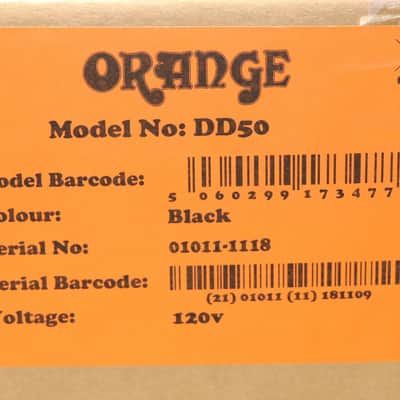 2018 Orange Dual Dark 50 DD50 Guitar Amplifier Amp Head 2-Channel 50 Watt Black image 13