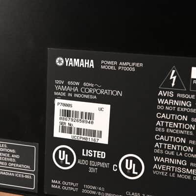 Yamaha P7000S 2-Channel Power Amplifier CG010T8 image 11
