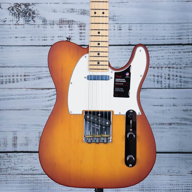 Fender Limited Edition American Performer Timber Telecaster Electric Guitar | Honey Burst Spruce image 1