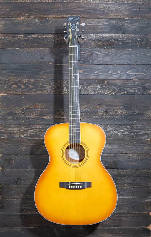 Nashville Guitar Works Edgeburst Orchestra Acoustic Guitar w/ Case image 1