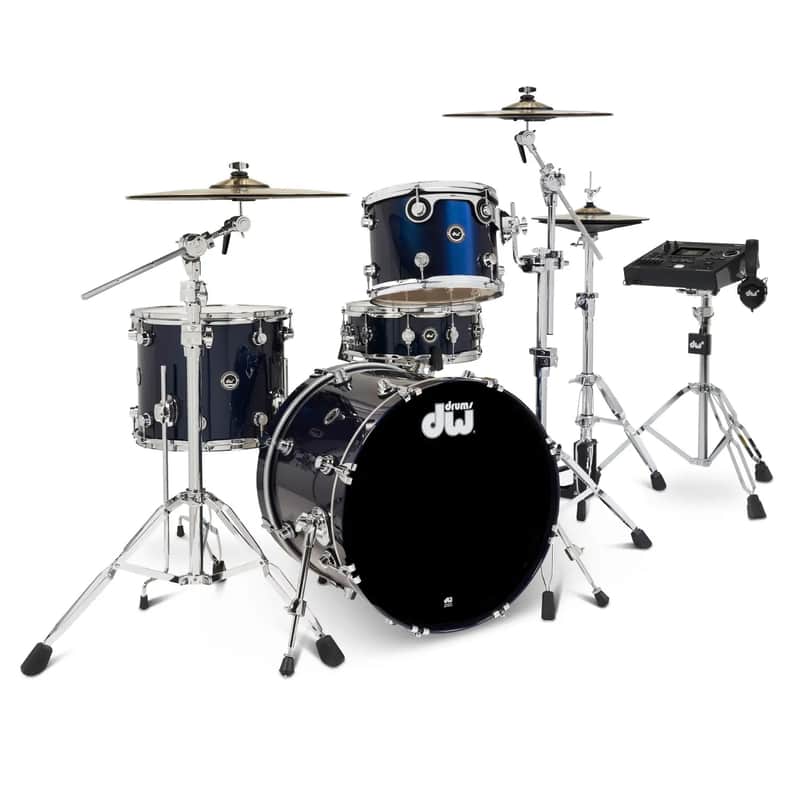 FREE TOM REBATE! - DW DWe 4pc Complete Electronic/Acoustic Drum Set w/Roland V51 Midnight Blue Metallic image 1