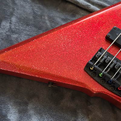 1984 Ibanez DB700 Destroyer 4 String Vintage Japan Electric Bass - Custom Red Sparkle Finish + OHSC image 6