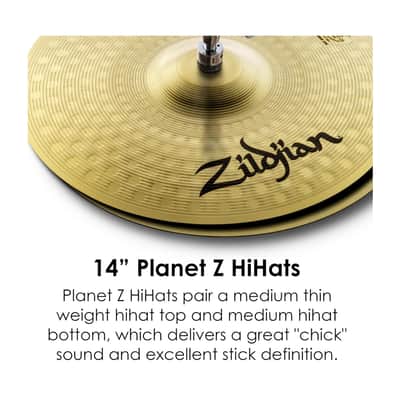 Zildjian Planet Z 14 Inch Hi-Hat Cymbals Pair (New 2020) image 2