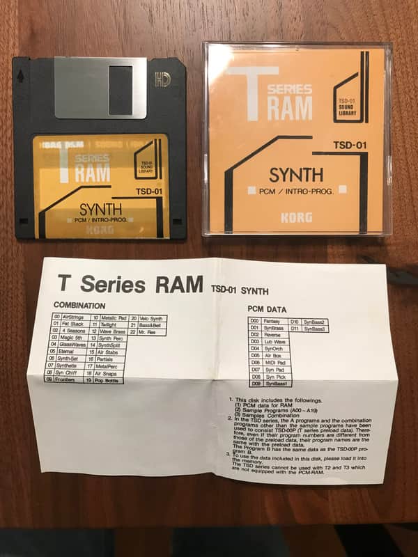 KORG T-SERIES SOUND LIBRAY RAM DISK TSD-01 SYNTH image 1