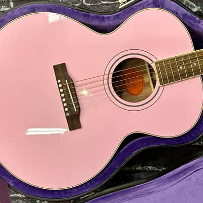 Epiphone J-180 LS Jumbo Ac/El Inspred by Gibson Pink w/Case Auth Dlr #266 image 1