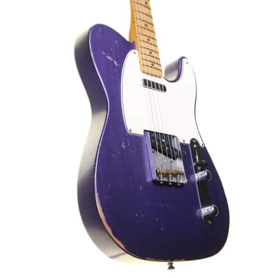 Fender Ltd Ed Vintera Road Worn 50s Telecaster Electric Guitar, Faded Metallic Purple image 5