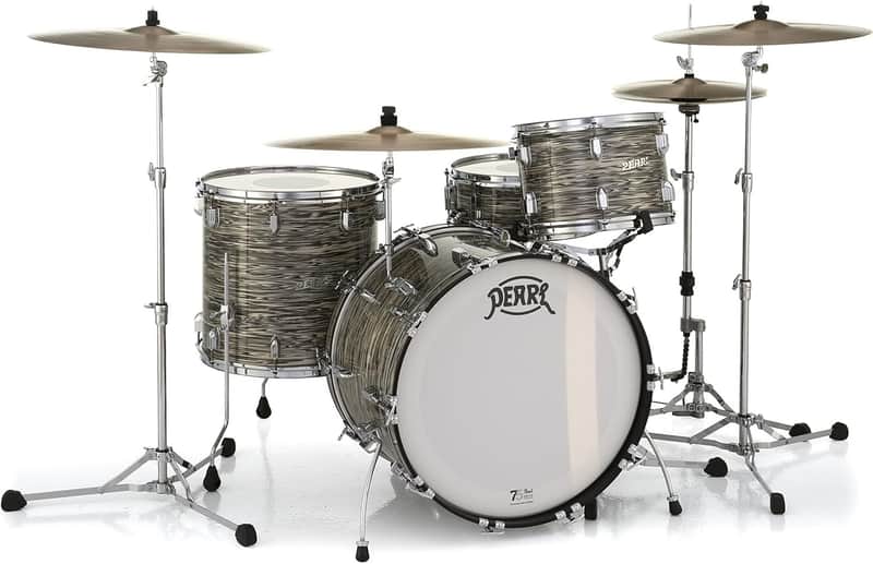 Pearl President Series Deluxe 3-piece 75th Anniversary Edition Shell Pack in Desert Ripple (#768) covered finish featuring 22"x14" Bass Drum w/Cymbal Holder, 13"x9" Tom, and 16"x16" Floor Tom image 1