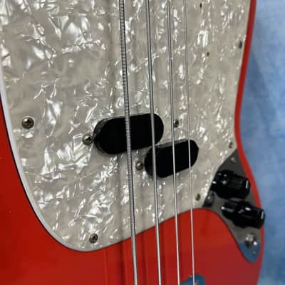 1999 Fender MB-98 / MB-SD Mustang Bass Fiesta Red Crafted in Japan, CIJ image 8