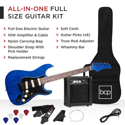 Best Choice Products Beginner Electric Guitar Kit w/ Case, 10W Amp, Tremolo Bar - 39in-3 Color Sunburst image 14