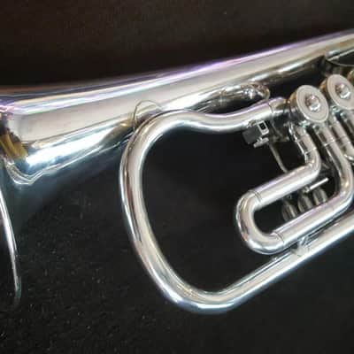 Professional Bb Flugelhorn Engrave Silver Rotary Valves image 1