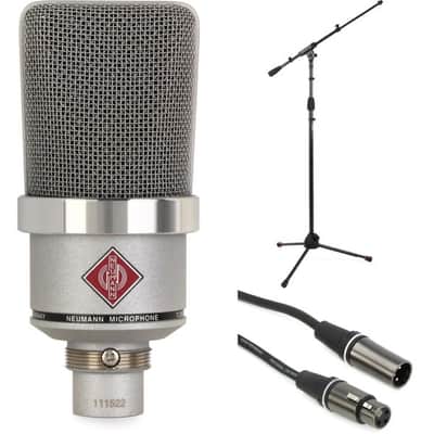 Neumann TLM 102 Large-diaphragm Condenser Microphone Bundle with Stand and Cable - Nickel image 2