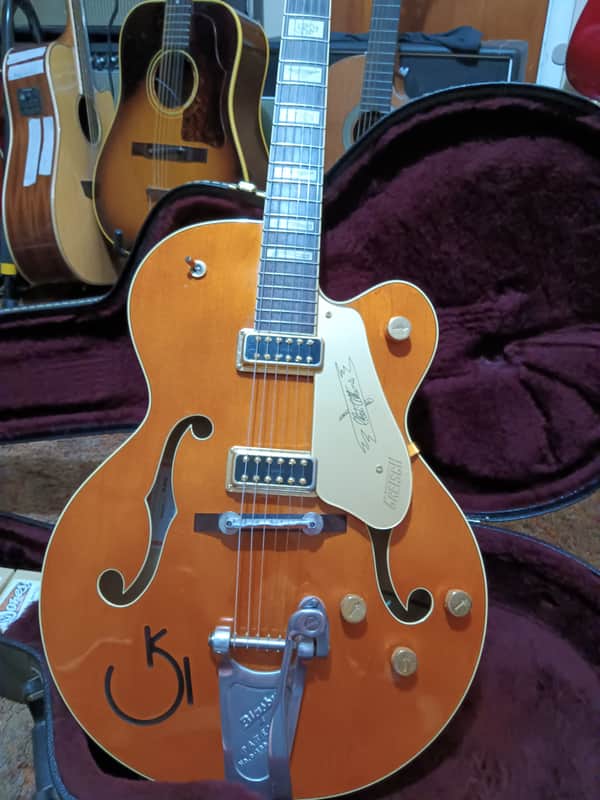 Gretsch G6120T-55 Vintage Select 2012 Chet Atkins Hollow Body with Bigsby Vintage Orange Stain image 1