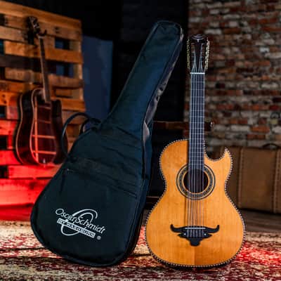 Oscar Schmidt OH52SE Solid Cedar Top 12-String Acoustic-Electric Bajo Sexto w/Deluxe Padded Gig Bag image 7