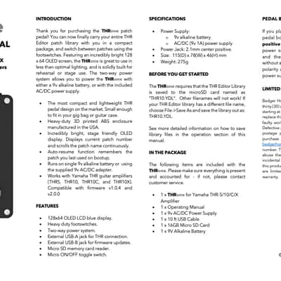 USB Patch Pedal Footswitch for Yamaha THR5, THR10, THR10C, THR10X Amplifier image 12
