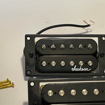 2020 Era Jackson Belcat Black Neck & Bridge Guitar Humbucker Pickup Set image 3