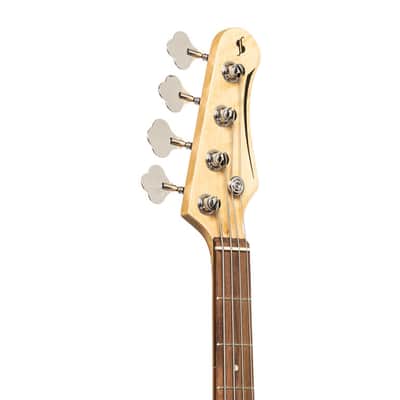 Stagg Standard "P" Style Electric Bass Guitar - Sunburst Finish with Paulownia Body image 5