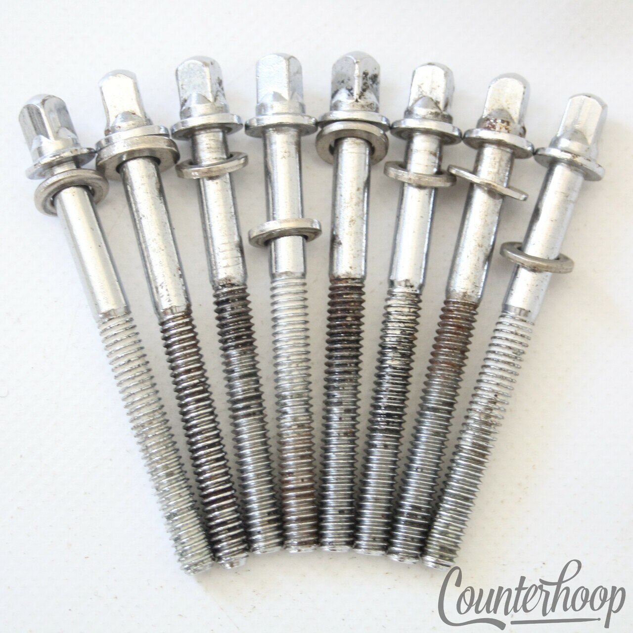 Ludwig 8x 2 5/16"Tension T-Rods Floor Tom Drum Vintage 60s Chrome Hardware Parts — main photograph