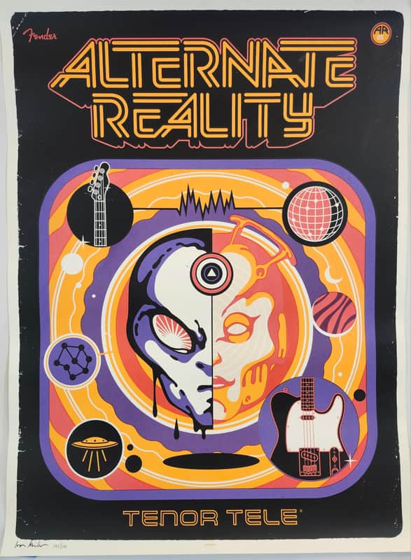 Fender Rare Alternate Reality Tenor Tele Store Promo Poster, Only 300 Made, Ivan Minsloff image 1