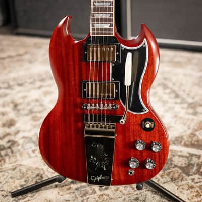 Epiphone 1964 SG Standard with Maestro Vibrola Reissue Electric Guitar - Cherry Red with Hardshell Case image 3