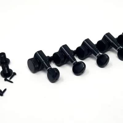 Carparelli 6-IN-LINE Electric Locking Machine Heads Tuners Classic Button Black image 2