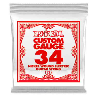 .034 Custom Gauge Electric Guitar Single String Nickel Plated Wound On Tin Plated Steel Hex Core image 1