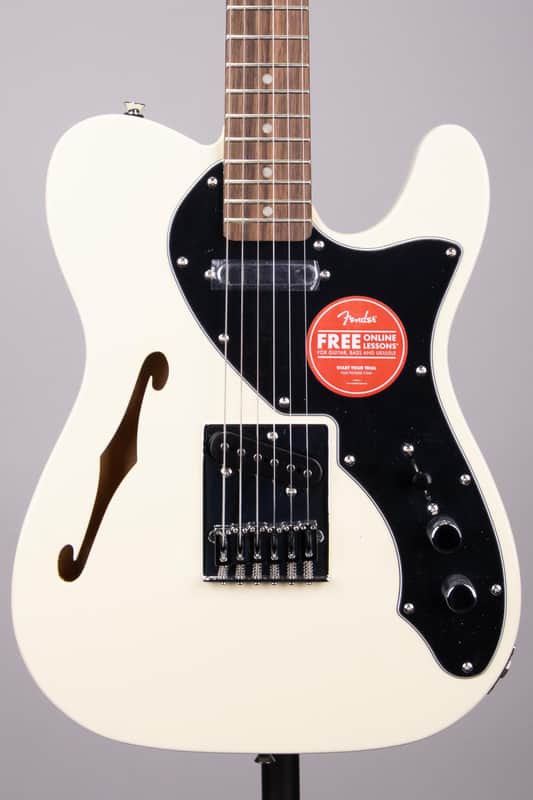 Squier Affinity Series Telecaster Thinline Electric Guitar - Olympic White image 1