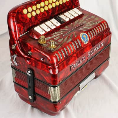 7366 - Red Paolo Soprani Elite "Blue Badge" Diatonic Button Accordion DC# LMMM 23 8 image 4