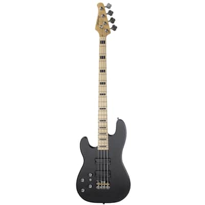 Sawtooth Rebel24 Series Left Handed Satin Black 24 Fret Electric Bass Guitar w Fishman Fluence Pickups and Padded Gig Bag image 3