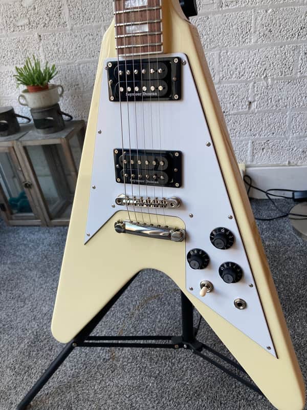 Edwards E-FV-120D Flying V 2022 - Vintage White image 1