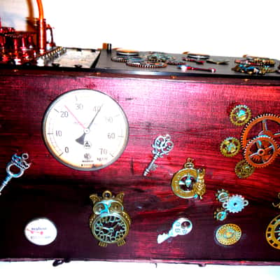 Synth Portal Steampunk Modular Powered Synthesizer-no modules 2025 - Wood/black & bronze image 20