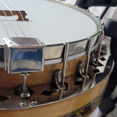 1920's? Slingerland Maybelle 17 fret Tenor Banjo, birdseye back, ornate sides image 8