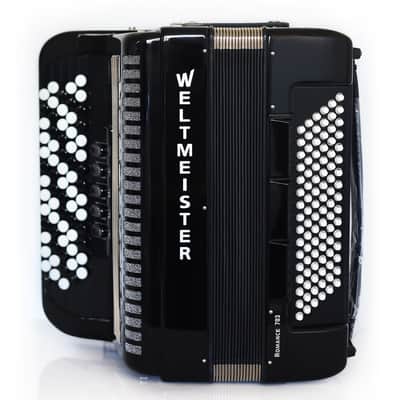 NEW Weltmeister Romance 703 Button Accordion, made in Germany, 96 Bass buttons, 5 Row Accordion B Griff, Black, Straps and Case, Shipping from USA image 1