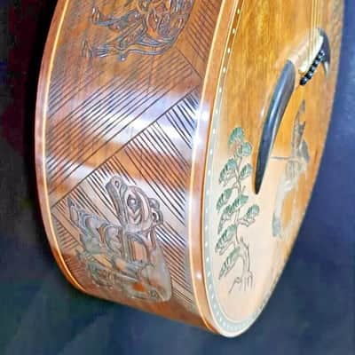 Blueberry Handmade Grand Concert Acoustic Guitar Native American Motif image 9