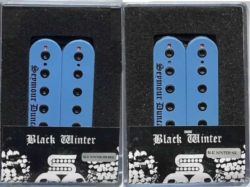 Seymour Duncan Blackened Black Winter 6 String Humbucker Guitar Pickup Set - Blue image 1