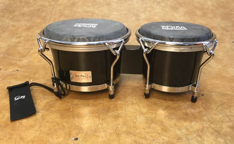 Gon Bops Special Edition Alex Acuna Bongos Ebony Lacquer image 1