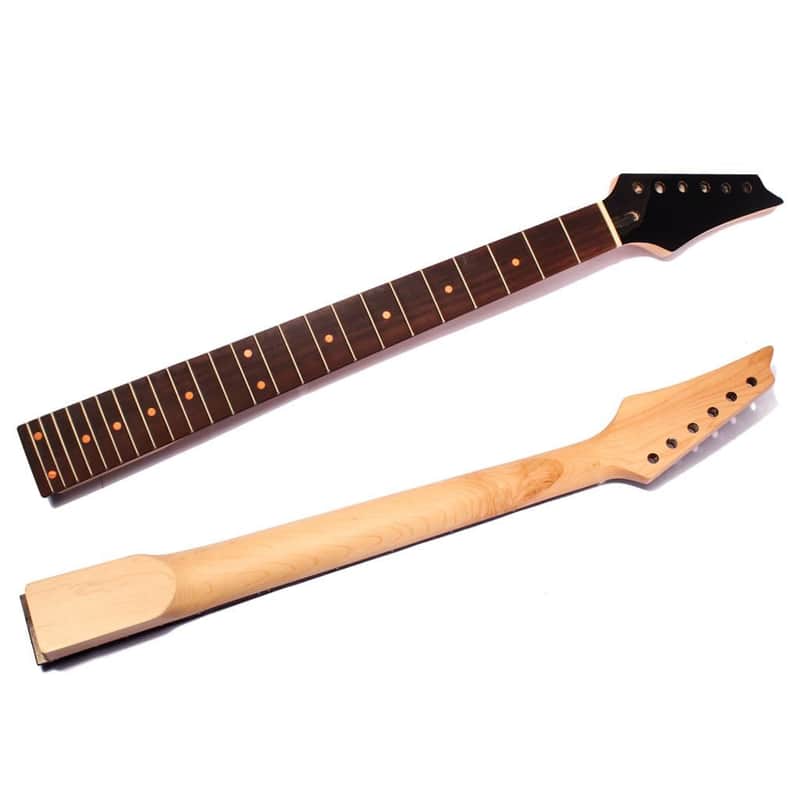 Ib Style Electric Guitar Neck, 25.5 Inch Maple Wood with Rosewood Fingerboard, 24 Frets, Natural Wood Finish, Right-Handed Replacement Parts image 1