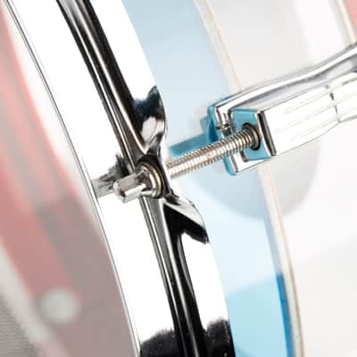 Ludwig 1975' Vistalite Red / Clear / Blue Tricolour Color Snare Drum 14"×5" image 9