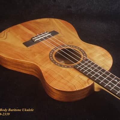 Handmade Thin Body Baritone Ukulele, Solid Curly Taiwania, Acacia, 4 String, Soft-bag, Bruce Wei UG19-2339 image 7