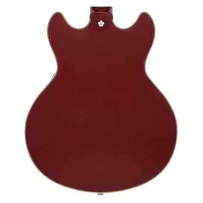 D'Angelico Premier Mini DC Semi-Hollow Guitar - Burnt Red - Open Box image 7